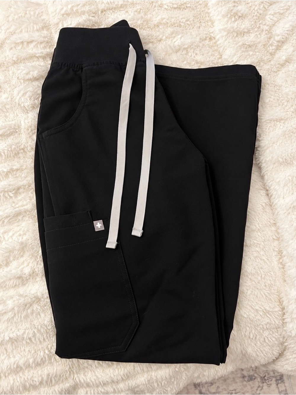 Figs Black Kade High Rise Straight Leg Scrub Pants XXSP